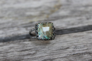 Square Louisiana Opal Ring