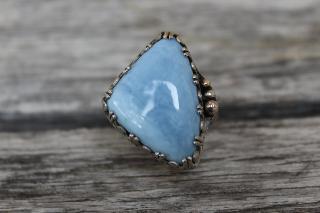 Sterling & Natural Blue Opal Ring