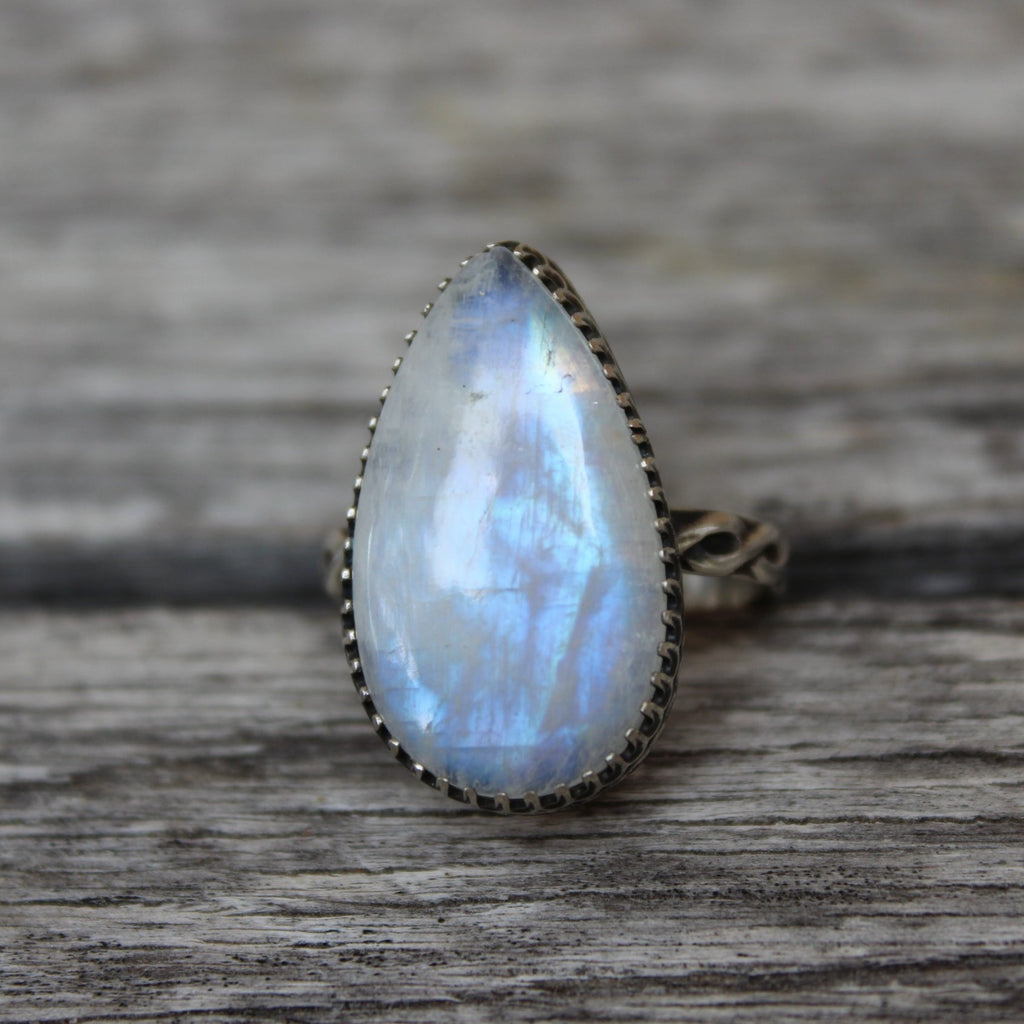 Teardrop Moonstone Ring