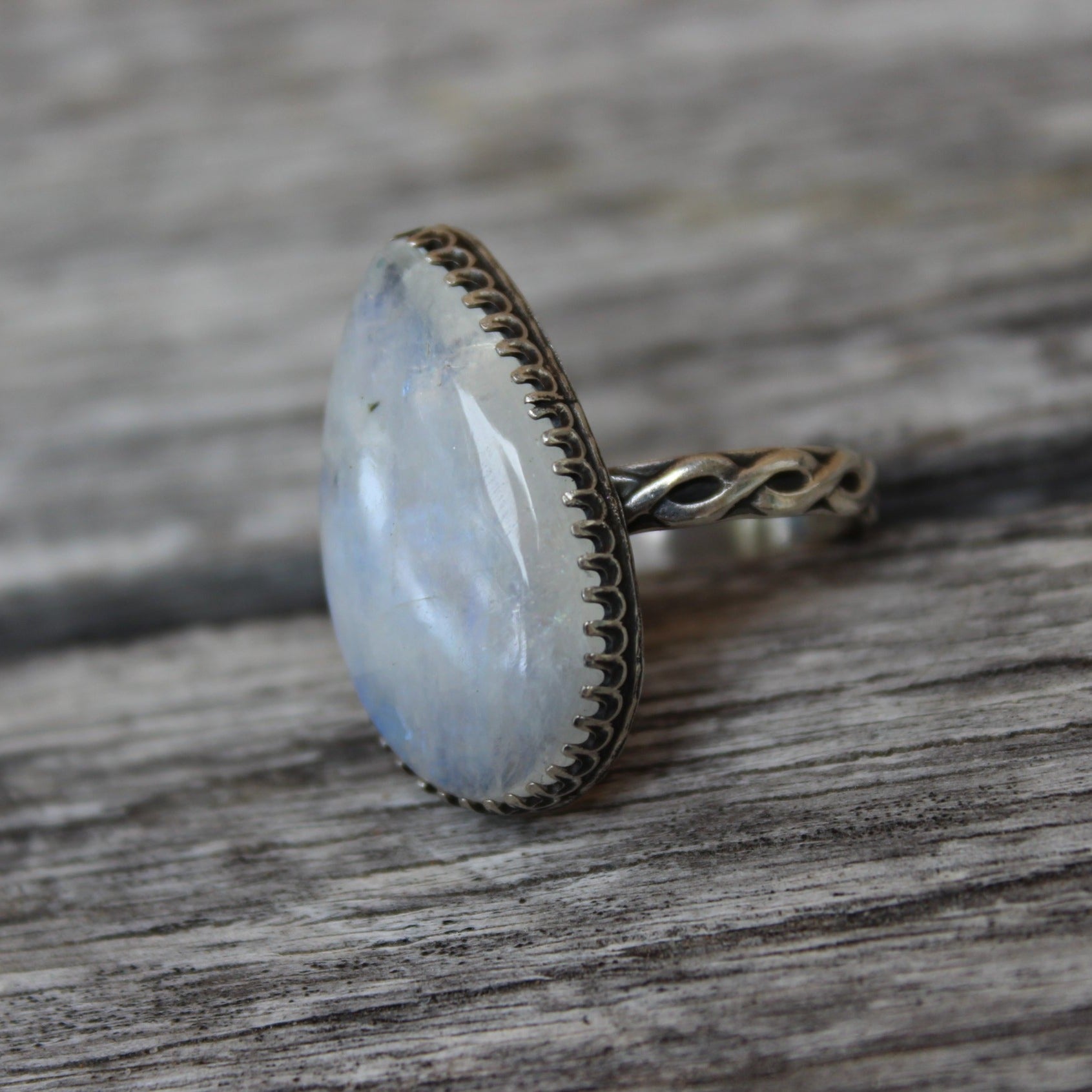 Teardrop Moonstone Ring