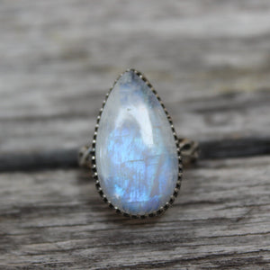 Teardrop Moonstone Ring