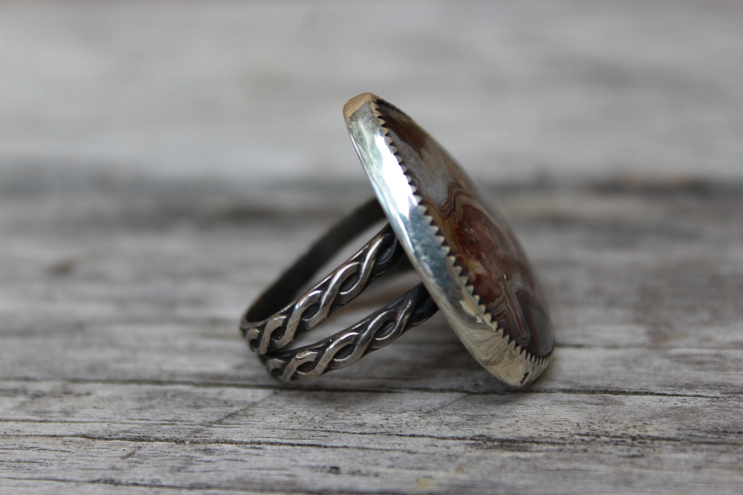 Large Agate Teardrop Ring