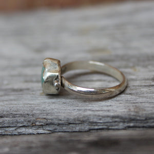 Hexagon Amazonite and Sterling Ring