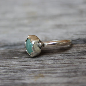 Hexagon Amazonite and Sterling Ring