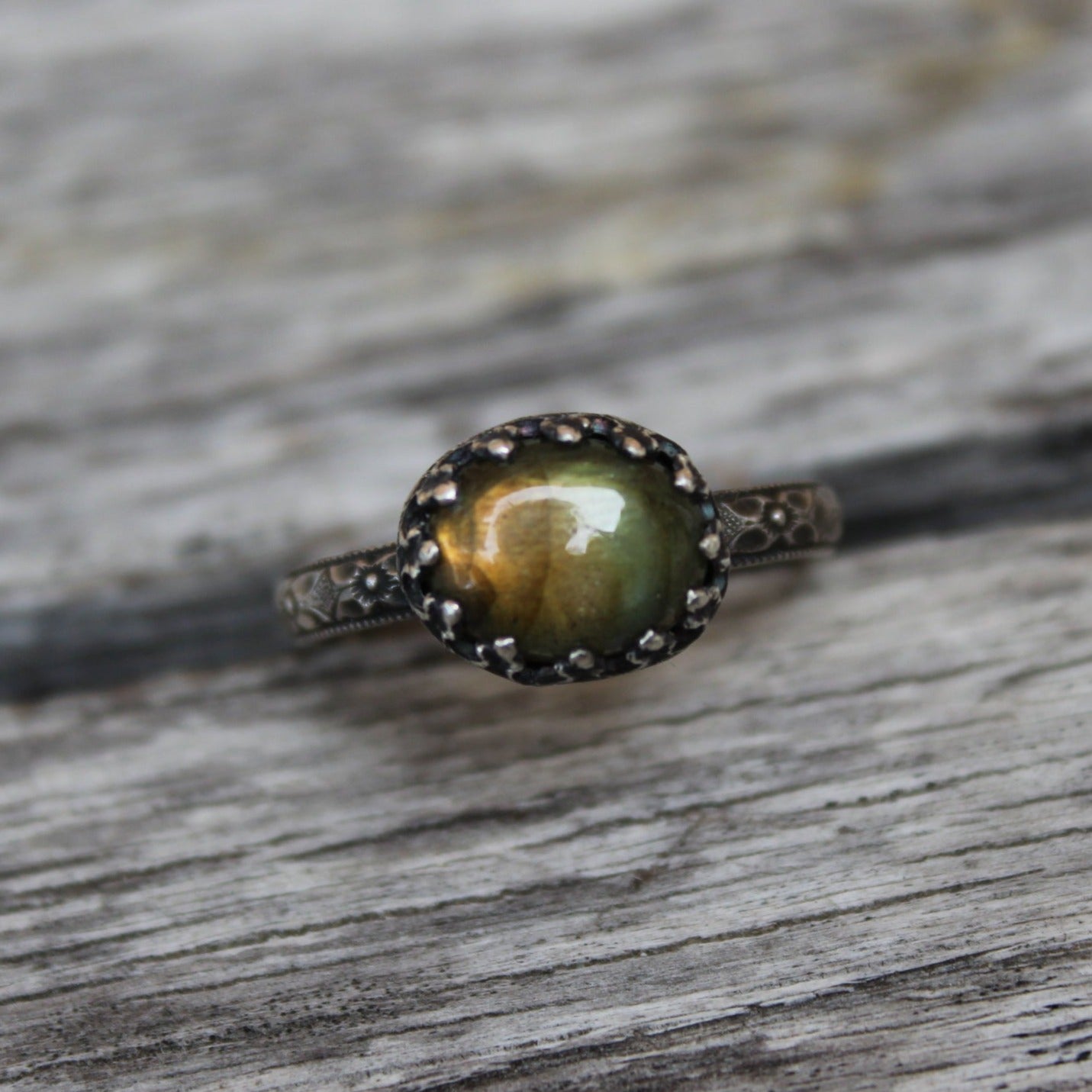 Labradorite Oval Sterling Ring