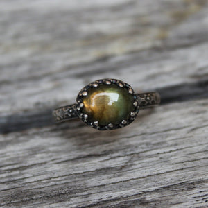 Labradorite Oval Sterling Ring