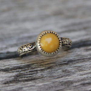 Yellow Jasper and Sterling Ring