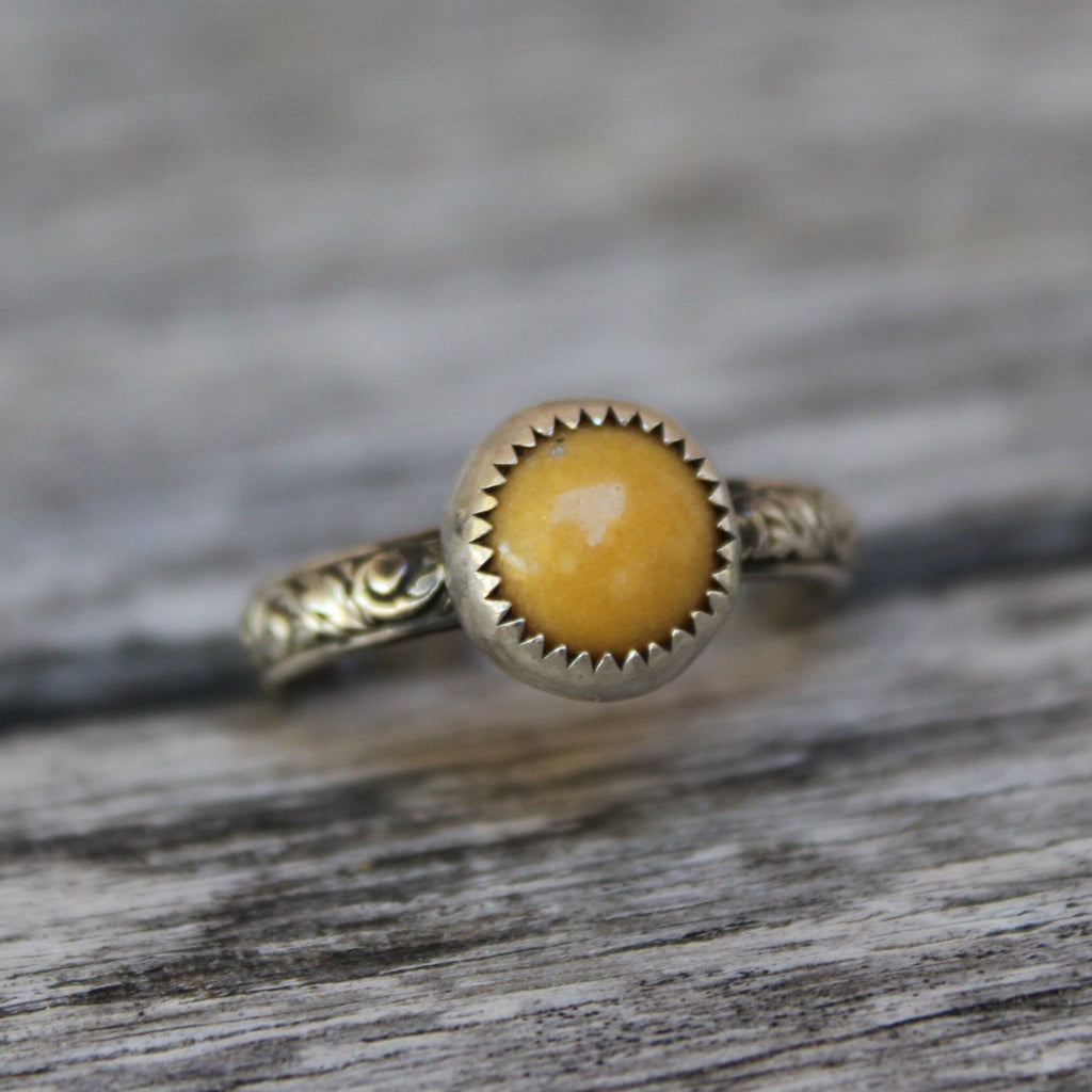 Yellow Jasper and Sterling Ring