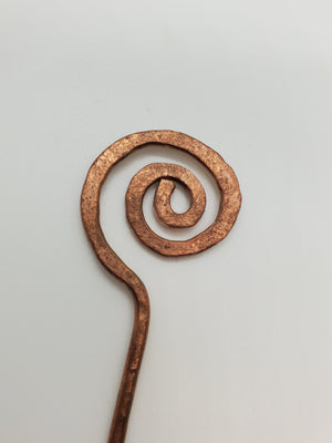 Copper Hair Stick - Spiral
