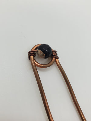 Copper Hair Fork- Black & White