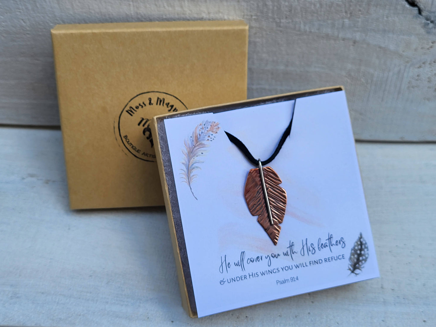 Feather Necklace - Copper and Sterling Silver