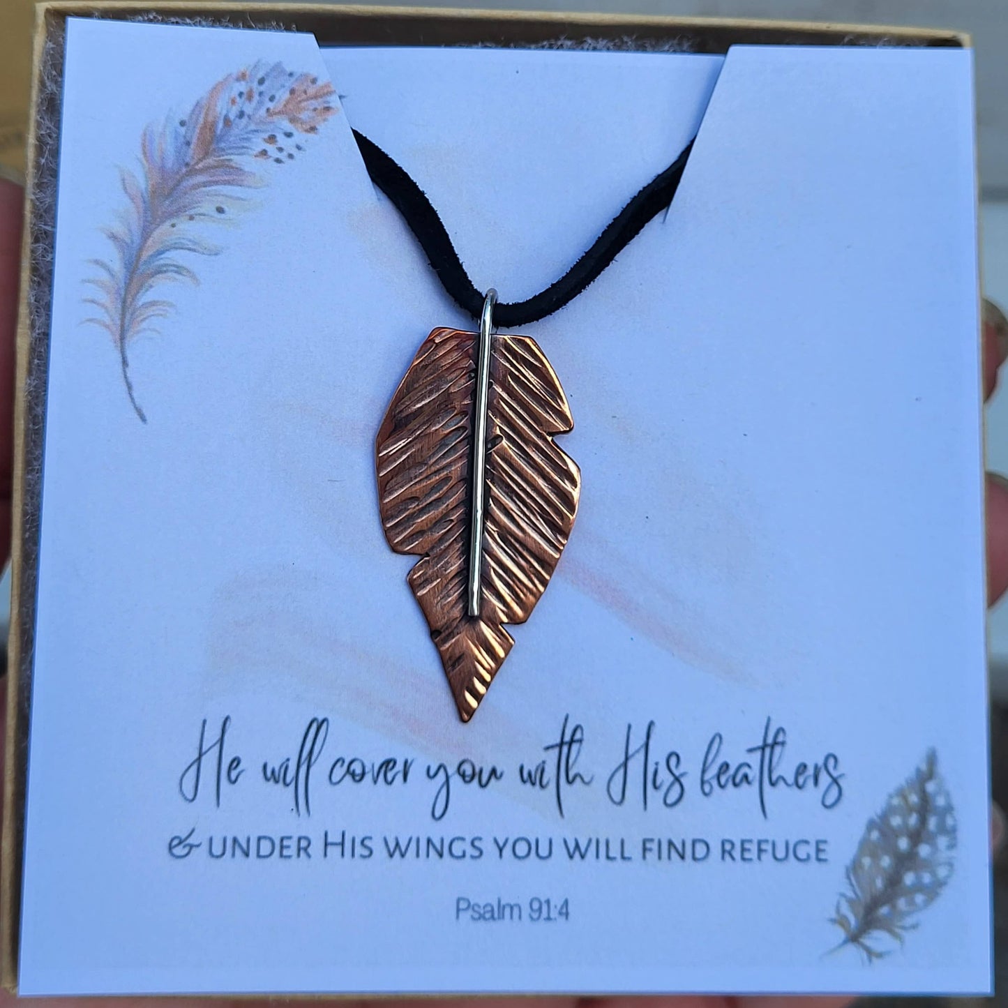 Feather Necklace - Copper and Sterling Silver