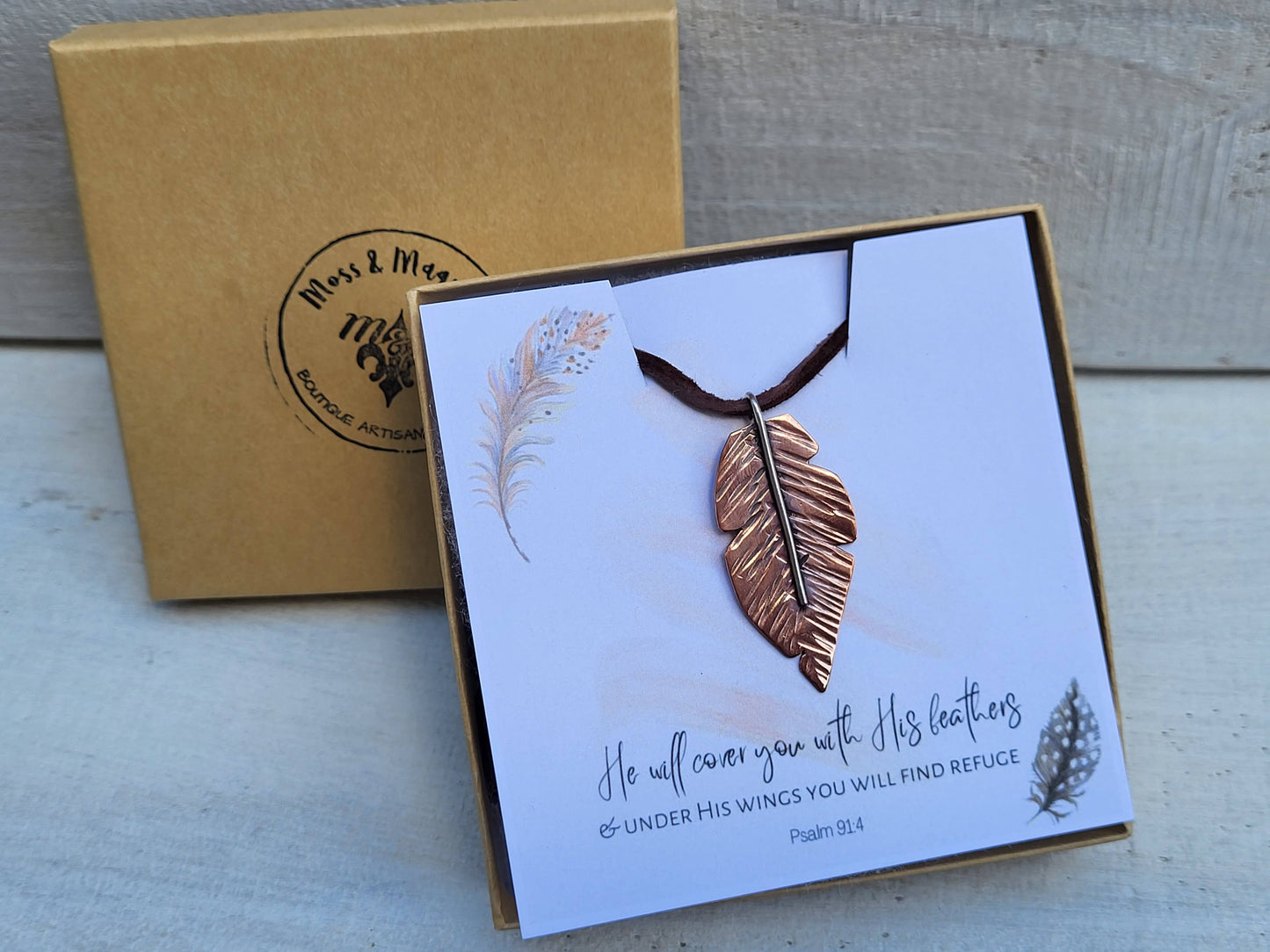 Feather Necklace - Copper and Sterling Silver