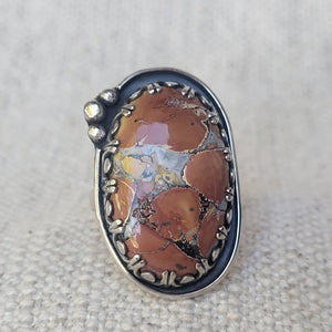 Oval Sterling & Maligano Jasper Ring