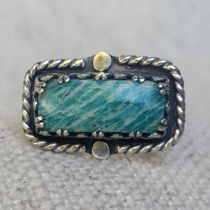 Rectangle Amazonite and Sterling Ring