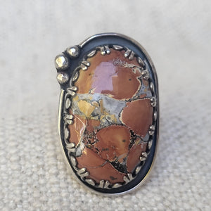 Oval Sterling & Maligano Jasper Ring