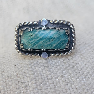 Rectangle Amazonite and Sterling Ring