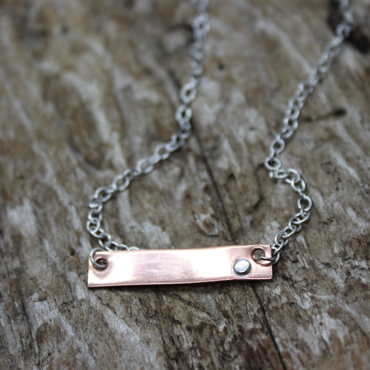 Personalized Bar Triangle Necklace