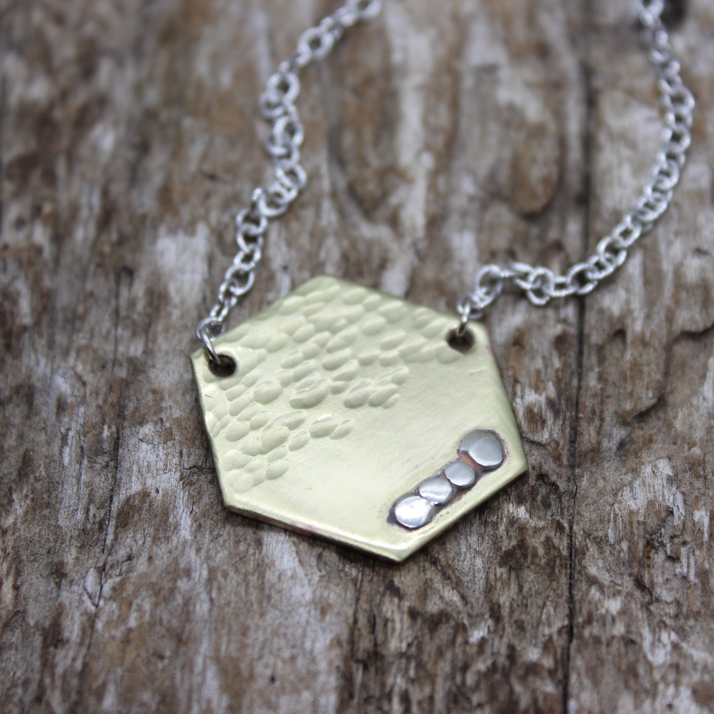 Personalized Hexagon Triangle Necklace