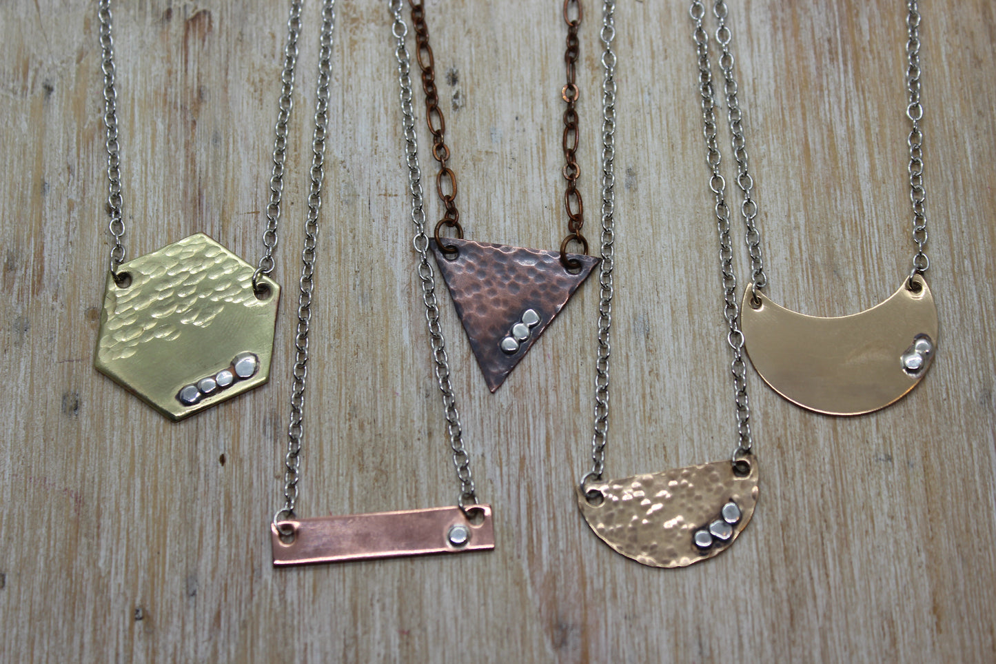 Personalized Hexagon Triangle Necklace