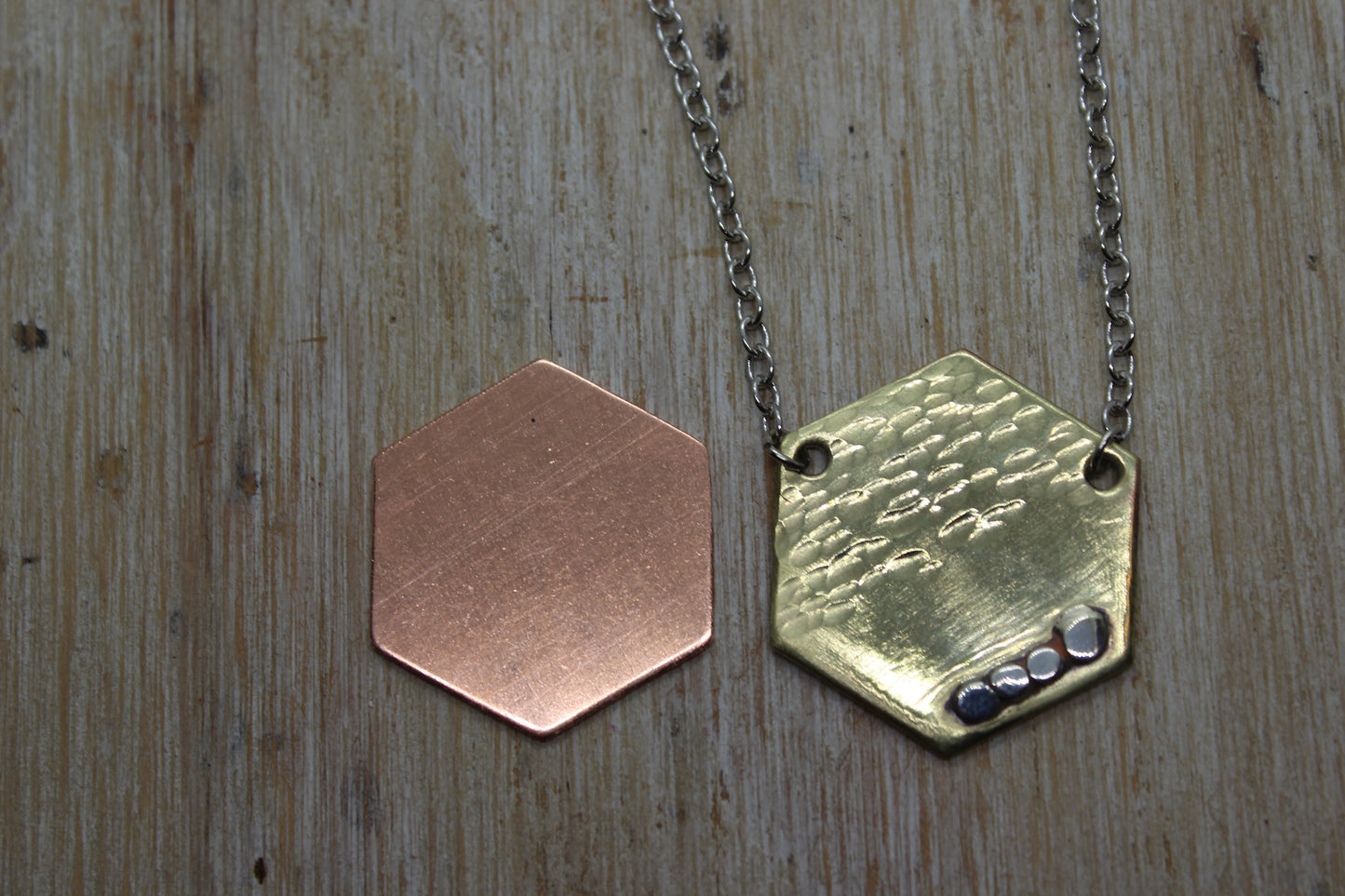 Personalized Hexagon Triangle Necklace