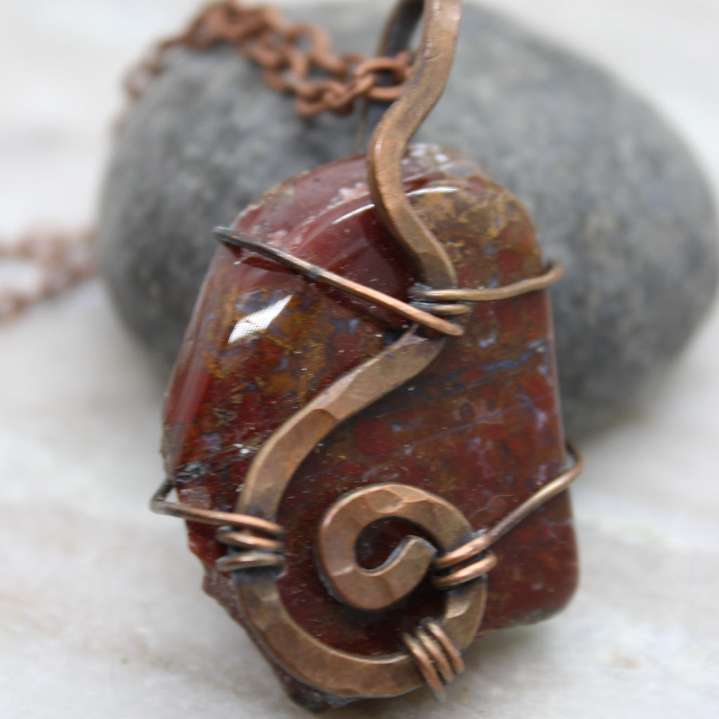 Beautifully Broken Necklace - Red Agate