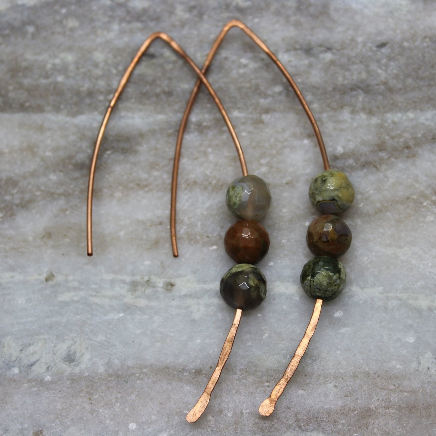 Earthy Green Minimalist Earrings