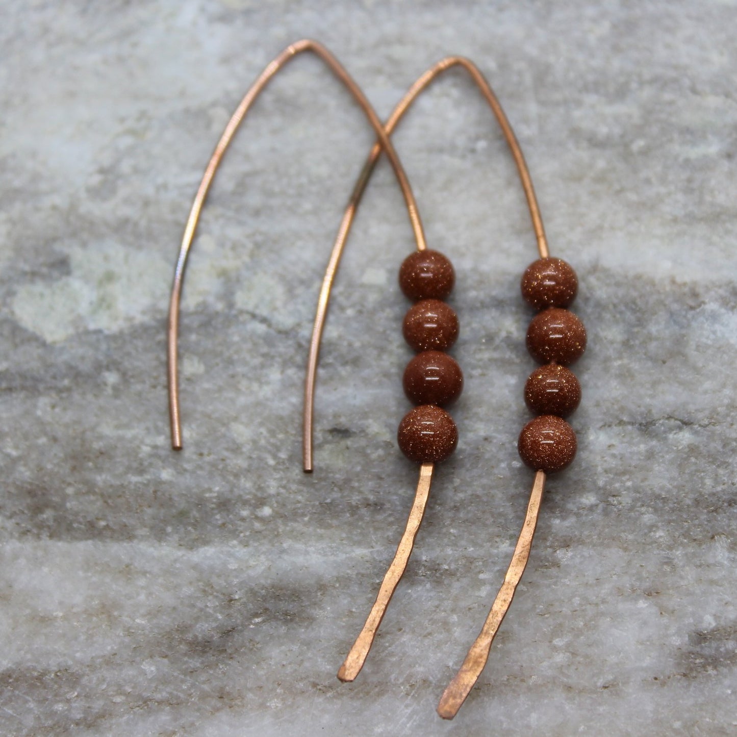 Sparkly Sunstone Minimalist Earrings