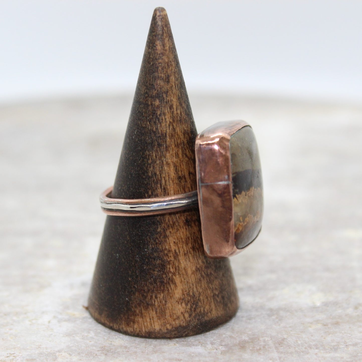 Septarium, Copper, & Sterling Silver Ring