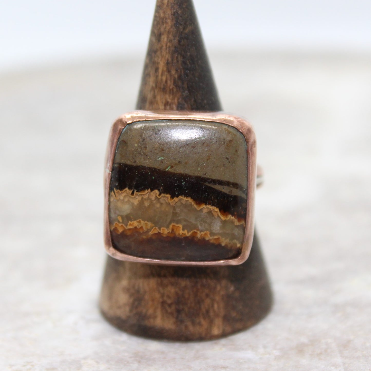 Septarium, Copper, & Sterling Silver Ring