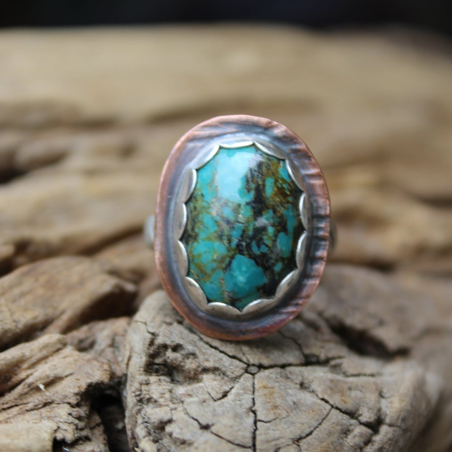 Turquoise Mixed Metal Ring