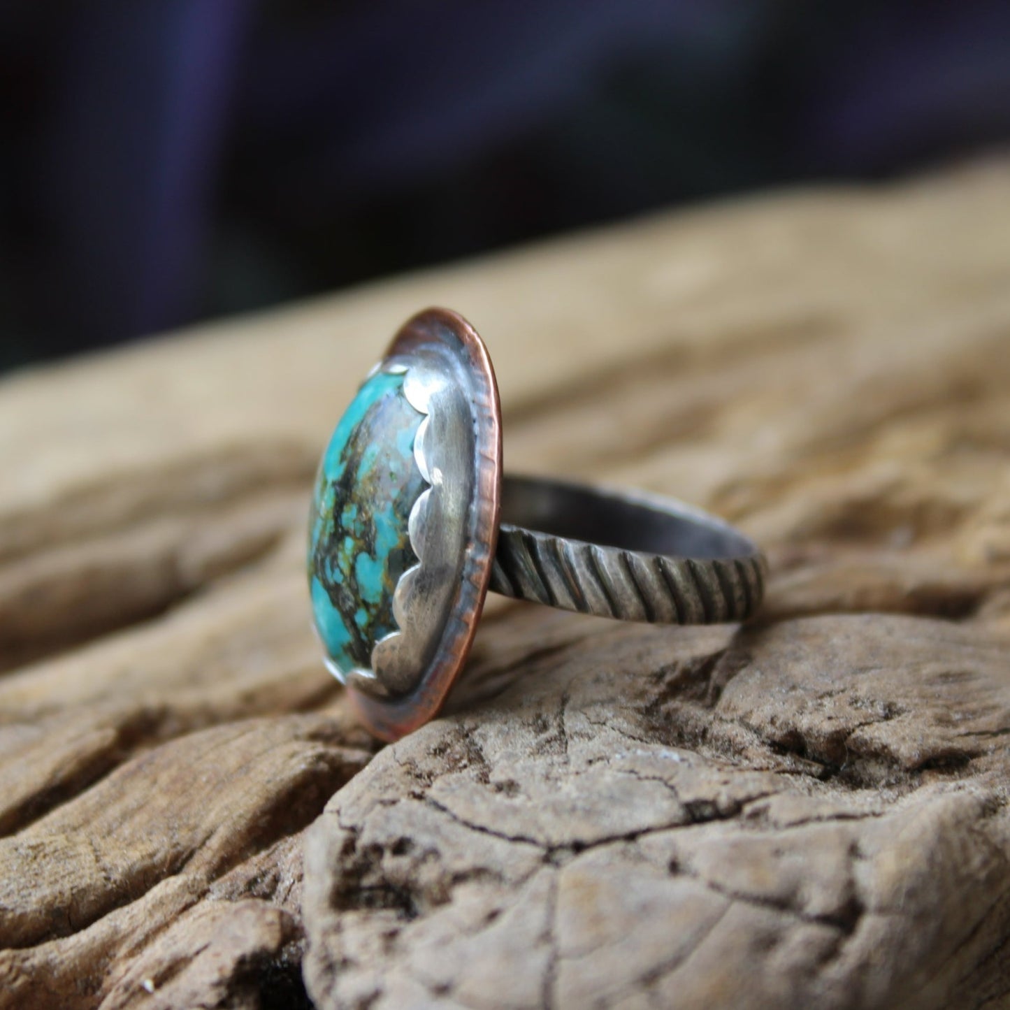 Turquoise Mixed Metal Ring