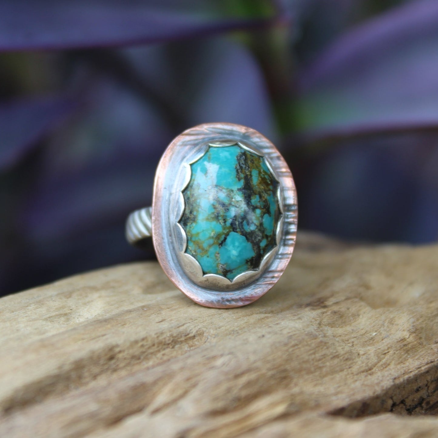 Turquoise Mixed Metal Ring