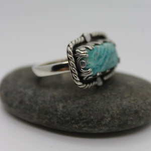 Rectangle Amazonite and Sterling Ring